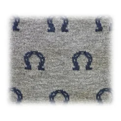 Fefè Napoli - Grey Horseshoe Short Scaramantia Men's Socks - Socks - Handmade in Italy - Luxury Exclusive Collection - Avvenice