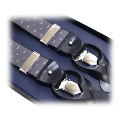 Fefè Napoli - Grey Mustache Dandy Suspenders - Braces - Handmade in Italy - Luxury Exclusive Collection - Avvenice