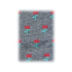 Fefè Napoli - Grey Roses Dandy Men's Socks - Socks - Handmade in Italy - Luxury Exclusive Collection - Avvenice