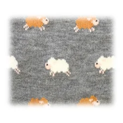 Fefè Napoli - Grey Sheep Short Dandy Men's Socks - Socks - Handmade in Italy - Luxury Exclusive Collection - Avvenice