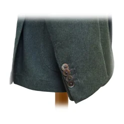 Fefè Napoli - Lachiaia Wool Green Jacket - Jackets - Handmade in Italy - Luxury Exclusive Collection - Avvenice