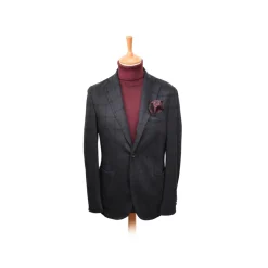 Fefè Napoli - Lanapoli Quadri Blue Black Jacket - Jackets - Handmade in Italy - Luxury Exclusive Collection - Avvenice