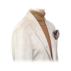 Fefè Napoli - Larocciatore White Velvet Jacket - Jackets - Handmade in Italy - Luxury Exclusive Collection - Avvenice