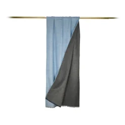 Fefè Napoli - Light Blue Ear Double Gentleman Scarf - Scarves and Foulards - Handmade in Italy - Luxury Exclusive Collection - Avvenice