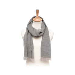 Fefè Napoli - Light Grey Cashmere Elegance Scarf - Scarves and Foulards - Handmade in Italy - Luxury Exclusive Collection - Avvenice