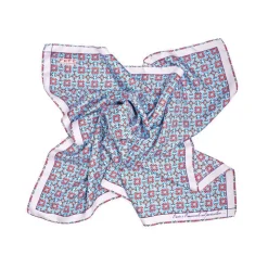 Fefè Napoli - Light-Blue Azulejo Silk Foulard - Scarves and Foulards - Handmade in Italy - Luxury Exclusive Collection - Avvenice