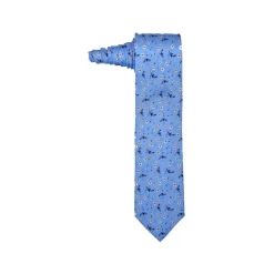 Fefè Napoli - Light-Blue Flowers Silk Tie - Ties - Handmade in Italy - Luxury Exclusive Collection - Avvenice