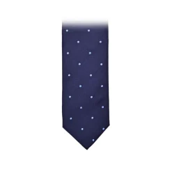 Fefè Napoli - Light-Blue Pois Business Silk Jacquard Tie - Ties - Handmade in Italy - Luxury Exclusive Collection - Avvenice