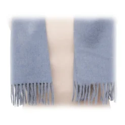 Fefè Napoli - Light-Blue Wool Alpaca Elegance Scarf - Scarves and Foulards - Handmade in Italy - Luxury Exclusive Collection - Avvenice