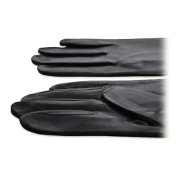 Fefè Napoli - Men's Black Leather Gloves - Gloves - Handmade in Italy - Luxury Exclusive Collection - Avvenice