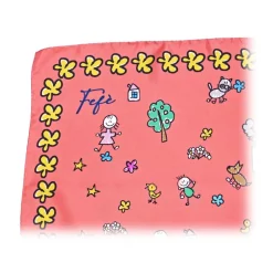 Fefè Napoli - Orange Kids Silk Foulard - Scarves and Foulards - Handmade in Italy - Luxury Exclusive Collection - Avvenice
