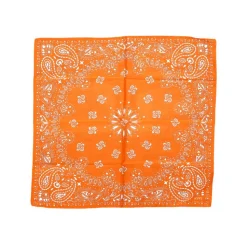 Fefè Napoli - Orange Silk Cotton Bandan - Scarves and Foulards - Handmade in Italy - Luxury Exclusive Collection - Avvenice