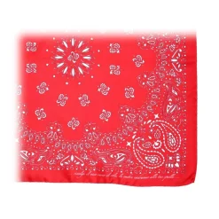 Fefè Napoli - Red Bandan Silk Dandy Pocket Square - Pocket-Square - Handmade in Italy - Luxury Exclusive Collection - Avvenice