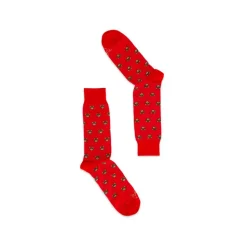 Fefè Napoli - Red Teddy Short Dandy Men's Socks - Socks - Handmade in Italy - Luxury Exclusive Collection - Avvenice