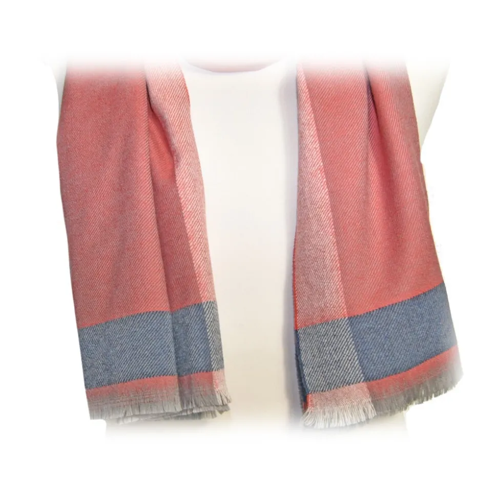 Fefè Napoli - Red Wool Elegance Scarf - Scarves and Foulards - Handmade in Italy - Luxury Exclusive Collection - Avvenice