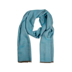 Fefè Napoli - Turquoise Cashmere Silk Elegance Scarf - Scarves and Foulards - Handmade in Italy - Luxury Exclusive Collection - Avvenice