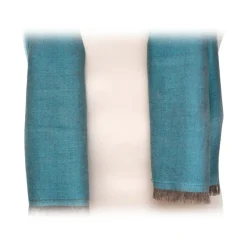Fefè Napoli - Turquoise Cashmere Silk Elegance Scarf - Scarves and Foulards - Handmade in Italy - Luxury Exclusive Collection - Avvenice