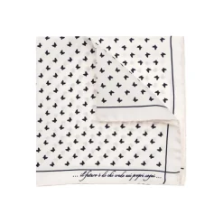 Fefè Napoli - White Butterfly Silk Dandy Pocket Square - Pocket-Square - Handmade in Italy - Luxury Exclusive Collection - Avvenice