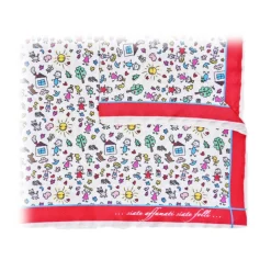 Fefè Napoli - White Kids Silk Dandy Pocket Square - Pocket-Square - Handmade in Italy - Luxury Exclusive Collection - Avvenice