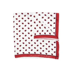 Fefè Napoli - White Ladybugs Silk Dandy Pocket Square - Pocket-Square - Handmade in Italy - Luxury Exclusive Collection - Avvenice