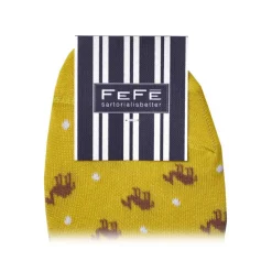Fefè Napoli - Yellow Camel Men's Peds - Socks - Handmade in Italy - Luxury Exclusive Collection - Avvenice