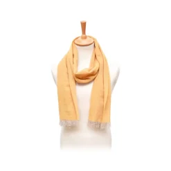 Fefè Napoli - Yellow Cashmere Elegance Scarf - Scarves and Foulards - Handmade in Italy - Luxury Exclusive Collection - Avvenice