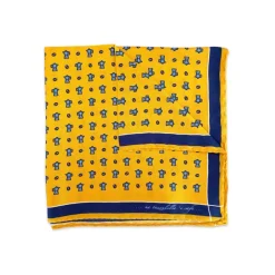 Fefè Napoli - Yellow Coffee Silk Dandy Pocket Square - Pocket-Square - Handmade in Italy - Luxury Exclusive Collection - Avvenice