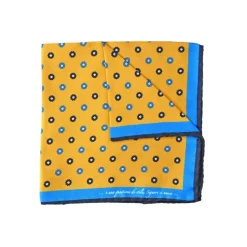 Fefè Napoli - Yellow Flowers Silk Dandy Pocket Square - Pocket-Square - Handmade in Italy - Luxury Exclusive Collection - Avvenice