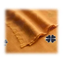 Fefè Napoli - Yellow Quatre-foil Scaramantia Wool Scarf - Scarves and Foulards - Handmade in Italy - Luxury Exclusive Collection - Avvenice