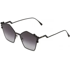 Fendi - Can Eye - Black Pentagonal Oversize Sunglasses - Sunglasses - Fendi Eyewear - Avvenice
