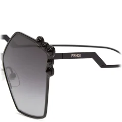 Fendi - Can Eye - Black Pentagonal Oversize Sunglasses - Sunglasses - Fendi Eyewear - Avvenice