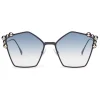 Fendi - Can Eye - Blue Pentagonal Oversize Sunglasses - Sunglasses - Fendi Eyewear - Avvenice