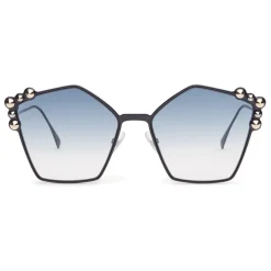 Fendi - Can Eye - Blue Pentagonal Oversize Sunglasses - Sunglasses - Fendi Eyewear - Avvenice