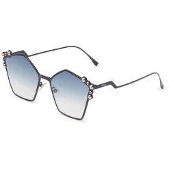 Fendi - Can Eye - Blue Pentagonal Oversize Sunglasses - Sunglasses - Fendi Eyewear - Avvenice