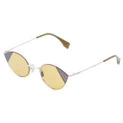 Fendi - Cut-Eye - Silver Cat-Eye Sunglasses - Sunglasses - Fendi Eyewear - Avvenice