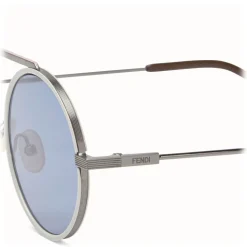 Fendi - Everyday - Ruthenium Rounded Sunglasses - Sunglasses - Fendi Eyewear - Avvenice