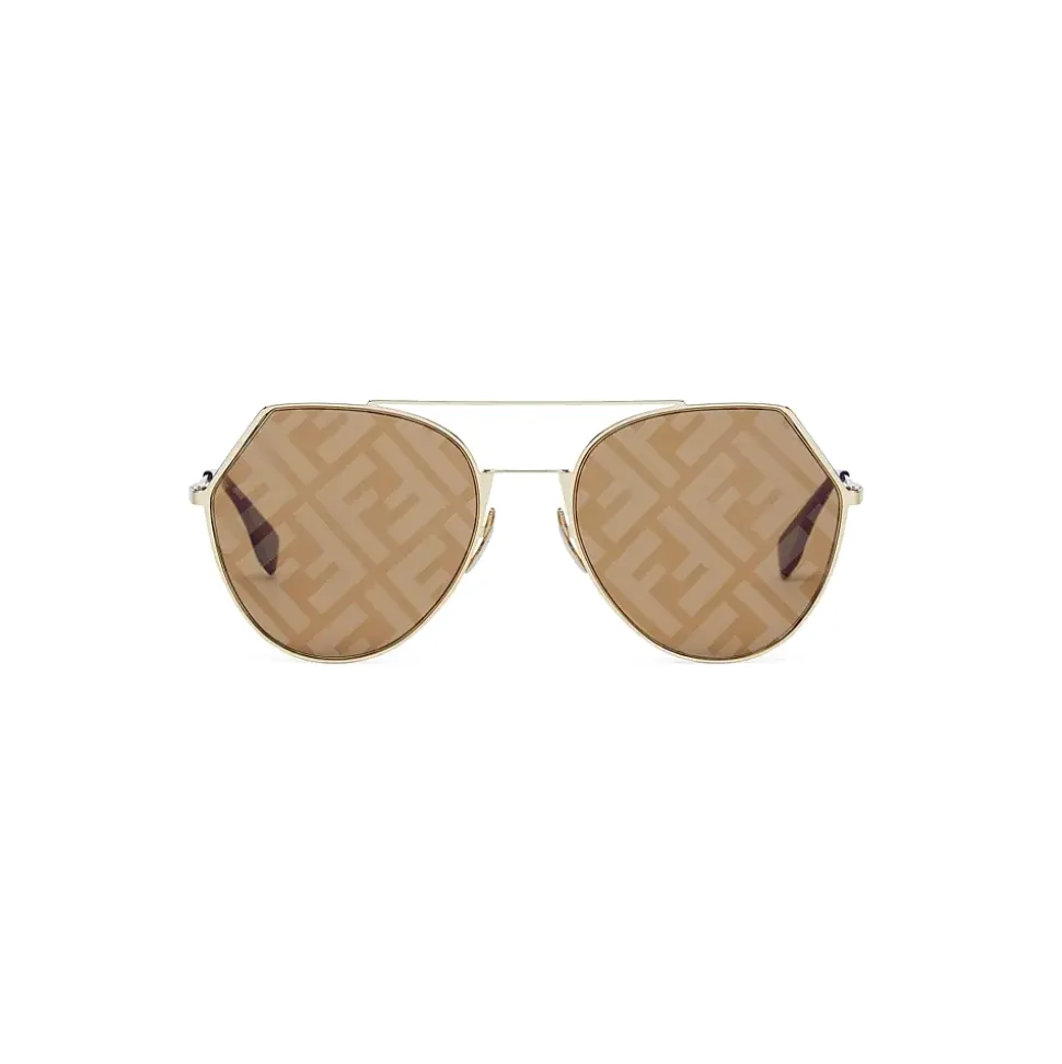 Fendi - Eyeline - Aviator Sunglasses - Gold Brown - Sunglasses - Fendi Eyewear - Avvenice