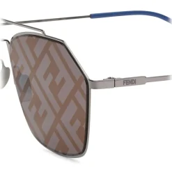 Fendi - Eyeline - Rectangular Sunglasses - Gray - Sunglasses - Fendi Eyewear - Avvenice
