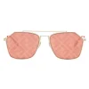 Fendi - Eyeline - Rectangular Sunglasses - Gold - Sunglasses - Fendi Eyewear - Avvenice