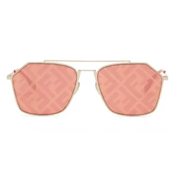 Fendi - Eyeline - Rectangular Sunglasses - Gold - Sunglasses - Fendi Eyewear - Avvenice