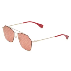 Fendi - Eyeline - Rectangular Sunglasses - Gold - Sunglasses - Fendi Eyewear - Avvenice