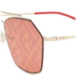 Fendi - Eyeline - Rectangular Sunglasses - Gold - Sunglasses - Fendi Eyewear - Avvenice