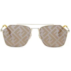 Fendi - Eyeline - Rectangular Sunglasses - Yellow - Sunglasses - Fendi Eyewear - Avvenice