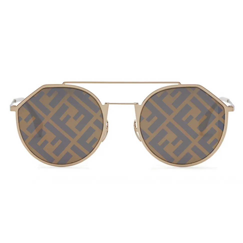 Fendi - Eyeline - Round Sunglasses - Gold - Sunglasses - Fendi Eyewear - Avvenice