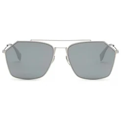 Fendi - Eyeline - Ruthenium Asian Fit Square Sunglasses - Sunglasses - Fendi Eyewear - Avvenice