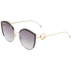 Fendi - F is Fendi - Gold Cat Eye Oversize Sunglasses - Sunglasses - Fendi Eyewear - Avvenice