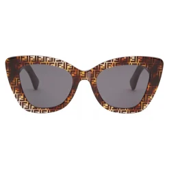 Fendi - F is Fendi - Havana FF Cat Eye Sunglasses - Sunglasses - Fendi Eyewear - Avvenice