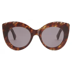 Fendi - F is Fendi - Havana Gray FF Cat Eye Sunglasses - Sunglasses - Fendi Eyewear - Avvenice