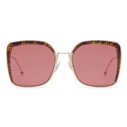 Fendi - F is Fendi - Square Oversize Sunglasses - Gold - Sunglasses - Fendi Eyewear - Avvenice