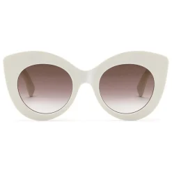 Fendi - F is Fendi - White and Brown Cat Eye Sunglasses - Sunglasses - Fendi Eyewear - Avvenice